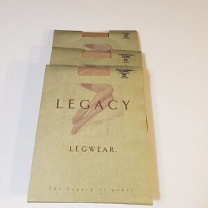 3 pair Legacy Leg Wear Shapewear Nude Camel sz DE